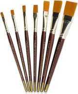 Camlin Synthetic Gold Hair Brush Set of 7 – Round & Flat Brushes - Retail Maharaj