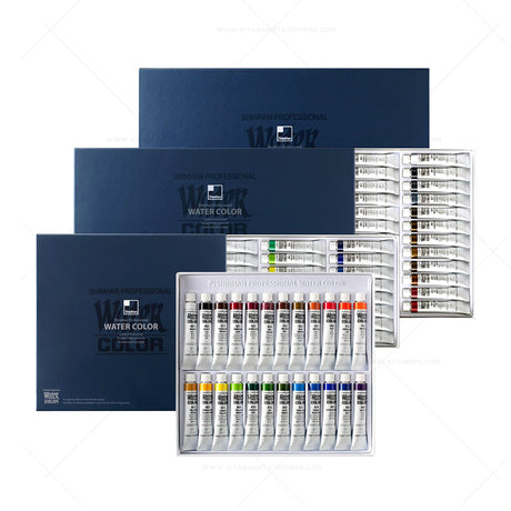 SHINHAN Professional Watercolor Paint 7.5ml Tubes 24, 30 & 48 Color Sets - Retail Maharaj