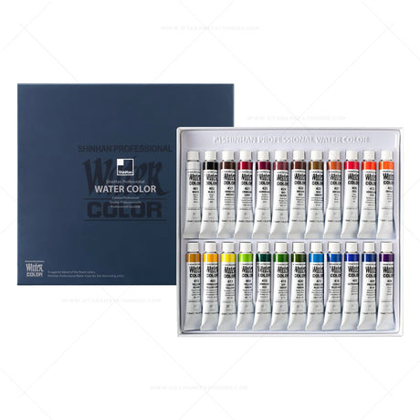 SHINHAN Professional Watercolor Paint 7.5ml Tubes 24, 30 & 48 Color Sets - Retail Maharaj