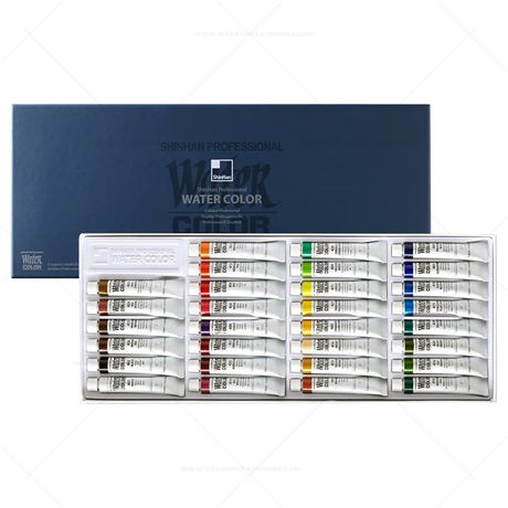 SHINHAN Professional Watercolor Paint 7.5ml Tubes 24, 30 & 48 Color Sets - Retail Maharaj