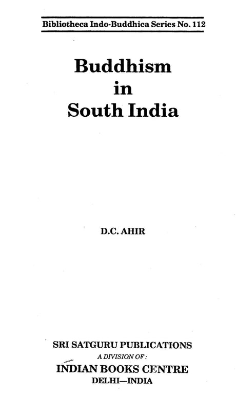 Buddhism in South India (Bibliotheca Indo-Buddhica Series No 112) - Retail Maharaj
