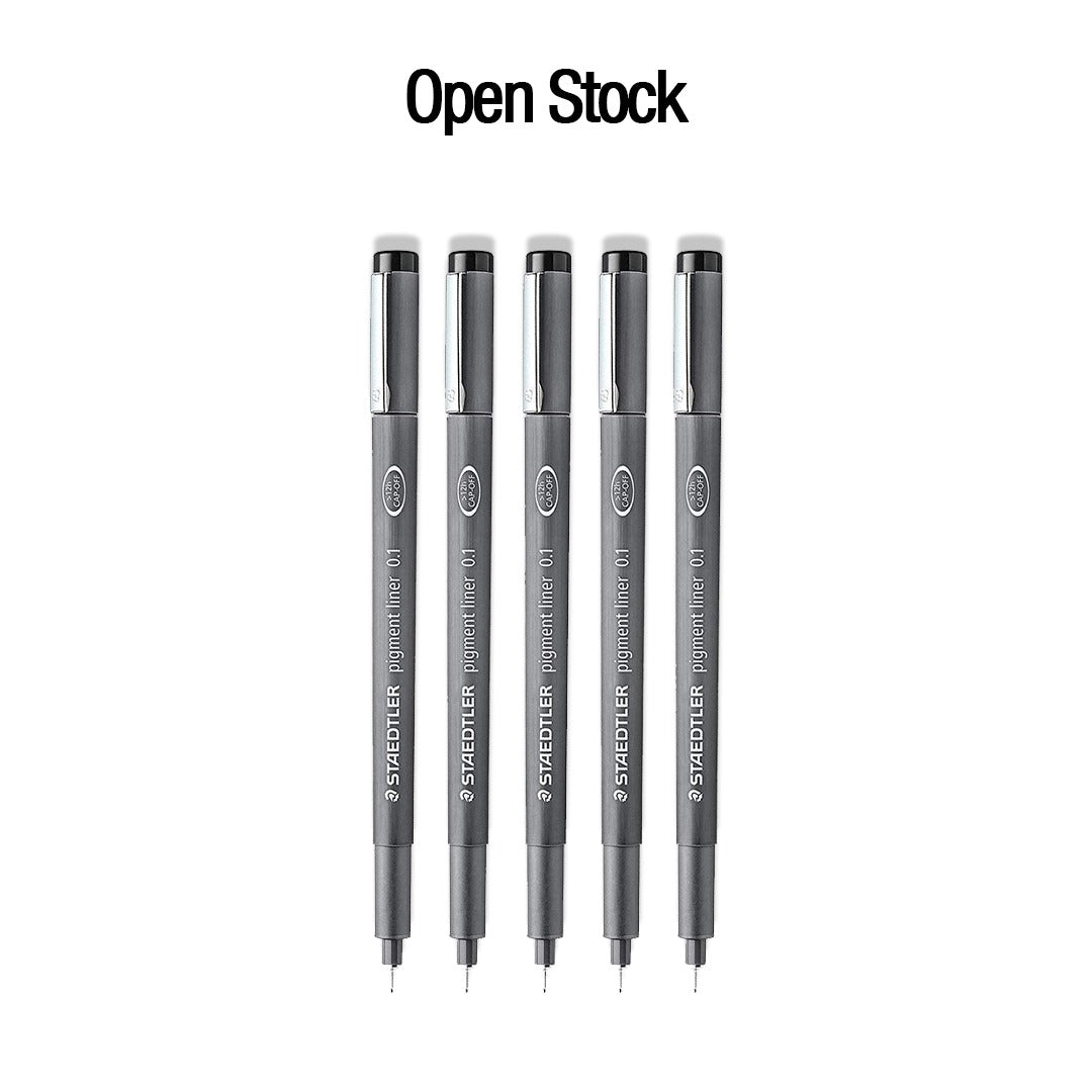 Staedtler Pigment Liner Fineliner Pen Open Stock Waterproof Black Ink - Retail Maharaj