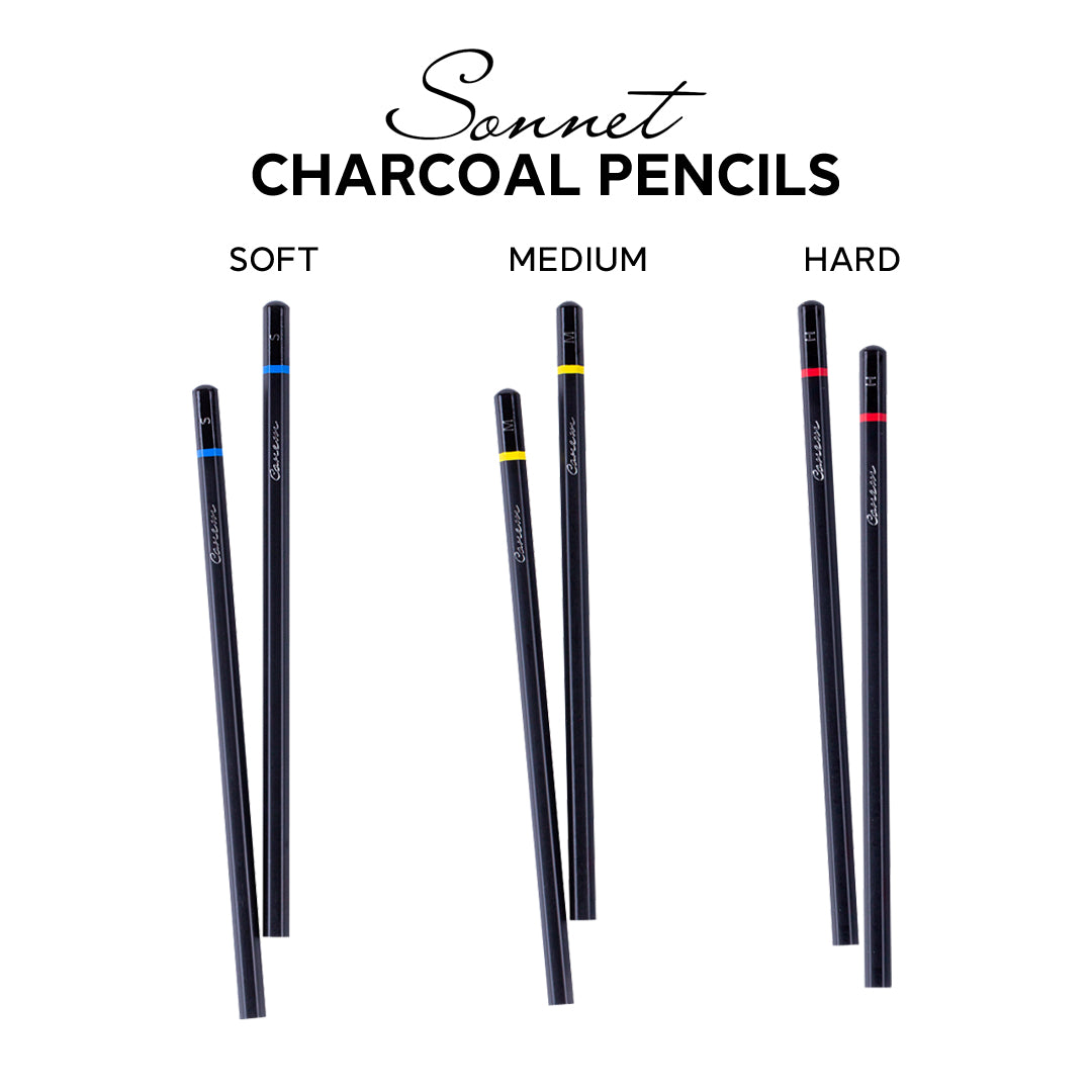 Sonnet Charcoal Pencil – Hard / Medium / Soft (Single Pencil) - Retail Maharaj