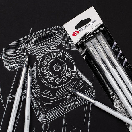 Sonnet White Gel Pens Set for Drawing Lettering and Highlights Pack of Three - Retail Maharaj