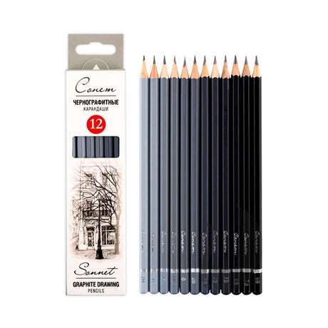Sonnet Graphite Sketching Pencils Set 2H to 8B for Drawing and Shading - Retail Maharaj
