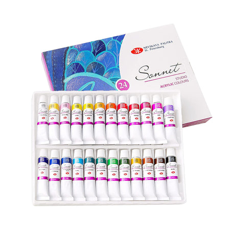 Sonnet Studio Acrylic Colour Set Artist Grade Bright Smooth Blendable Acrylic Paint Tubes for Painting and Crafts - Retail Maharaj