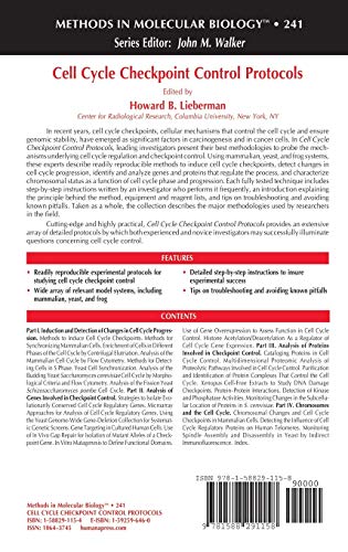 Cell Cycle Checkpoint Control Protocols: 241 (Methods in Molecular Biology) - Retail Maharaj