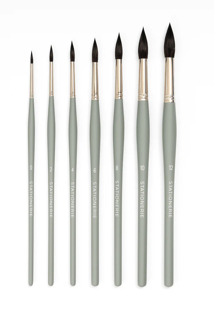 Retail Maharaj Round Brush Set of 7 Squirrel Synthetic - Retail Maharaj