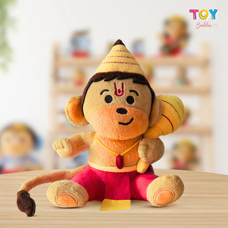 Baby Hanuman Plush Toy with Mantras (07 inch) - Retail Maharaj