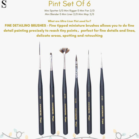 Stationerie Ultra Mini Paint Brush Set of 6 - Retail Maharaj