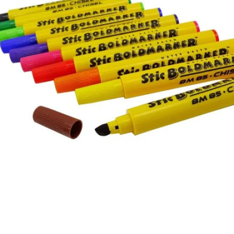 Stic Bold Marker BM 85 Chisel Tip Multicolor Refillable Marker Set - Retail Maharaj
