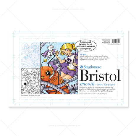 Strathmore 200 Series Bristol Smooth Surface Pad (Blue Lined) - Retail Maharaj