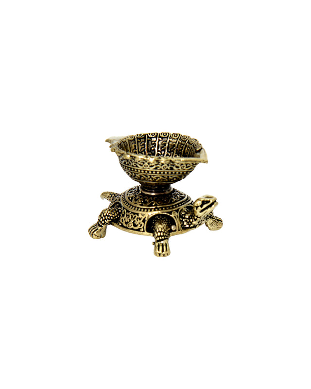 Diya Tortoise Brass - Tortoise Design Decorative Lamp for Longevity and Protection - Retail Maharaj