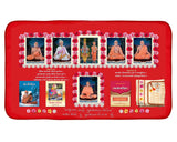 Puja Aasan with Gaumukhi and Pouch – Comfortable Prayer Mat with Small Pillows - Retail Maharaj