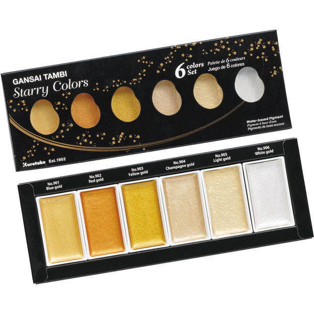 Zig Gansai Tambi Starry Colours Metallic Watercolour Set for Illustration and Calligraphy - Retail Maharaj