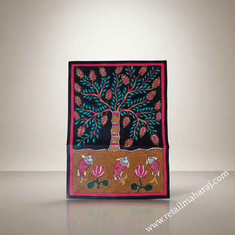Handmade Madhubani Painting – Tree of Life | Mithila Art Traditional Indian Folk Wall Decor - Retail Maharaj