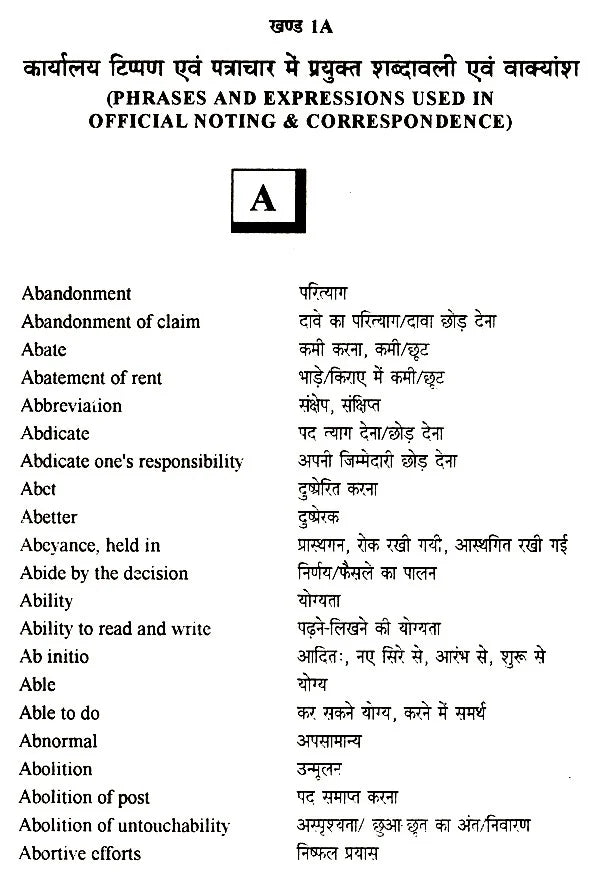 प्रशासनिक कामकाजी शब्दावली- Administrative Working Vocabulary - Retail Maharaj