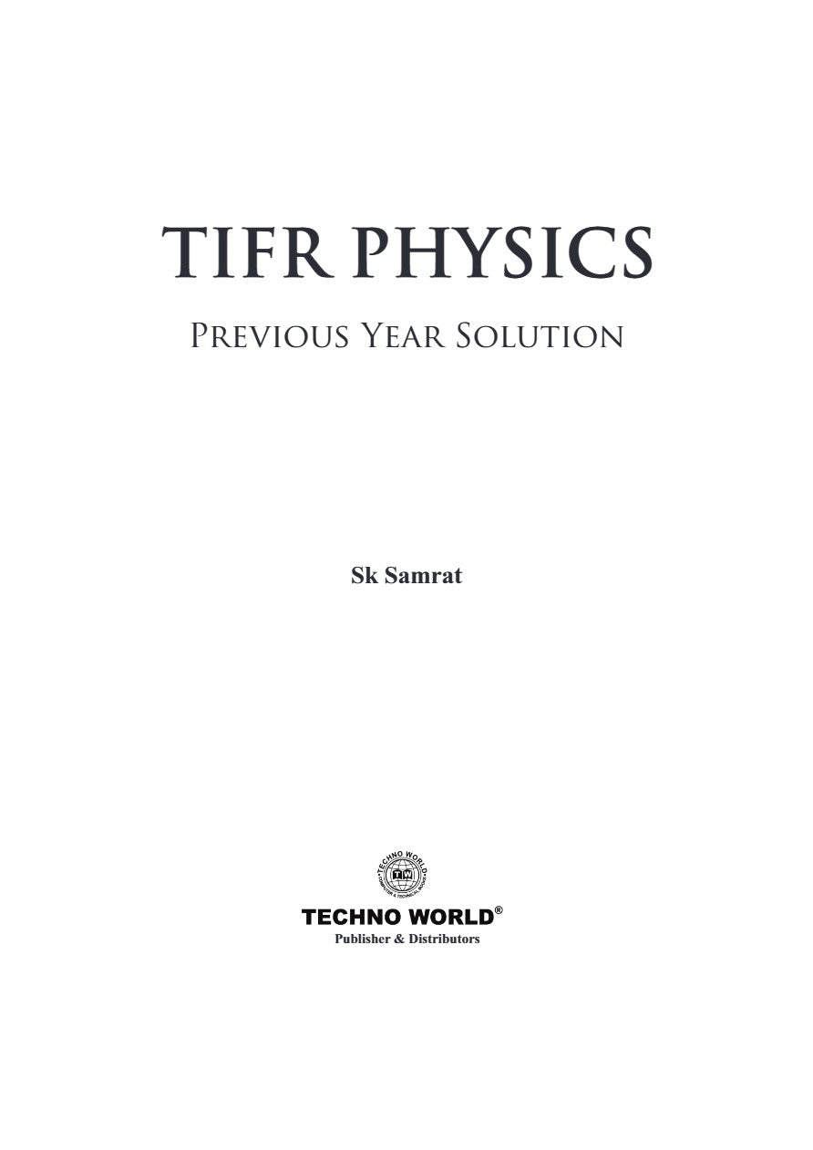 TIFR PHYSICS [Previous Year Solution] (English Version) - Retail Maharaj