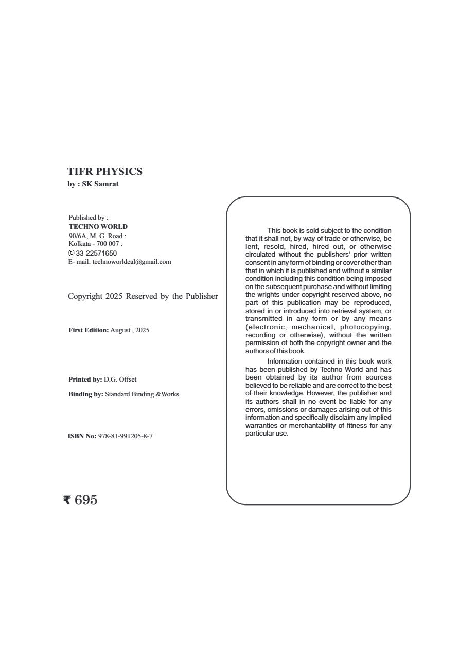 TIFR PHYSICS [Previous Year Solution] (English Version) - Retail Maharaj