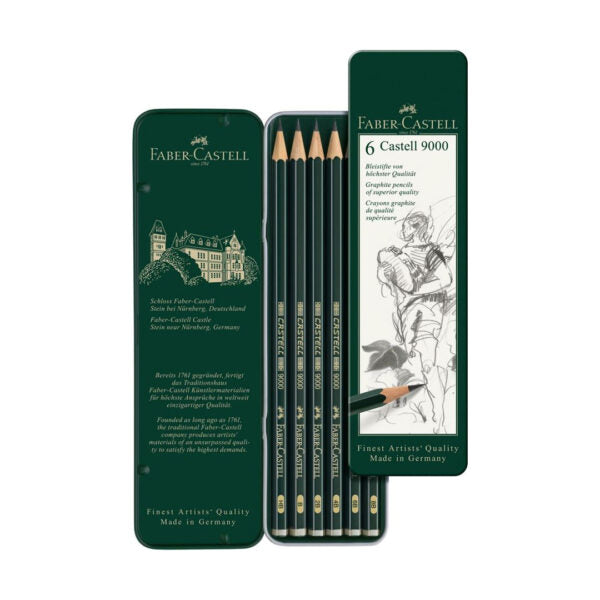 Faber Castell 9000 Professional Graphite Pencil Art Set Tin Pack - Retail Maharaj