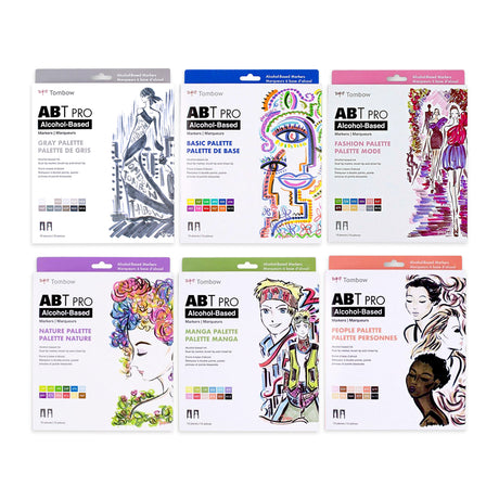 Tombow ABT PRO Alcohol Based Dual Tip Art Markers Palette Set of 12 - Retail Maharaj