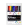 Tombow Fudenosuke Hard Tip Brush Pen Set of 10 Assorted Colours - Retail Maharaj