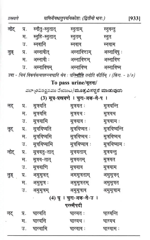 Paniniyadhatuparyayakosah (A Dictionary of Synonyms of Paninian Verbs) (Set of 2 Volumes) - Retail Maharaj