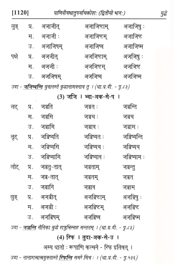Paniniyadhatuparyayakosah (A Dictionary of Synonyms of Paninian Verbs) (Set of 2 Volumes) - Retail Maharaj