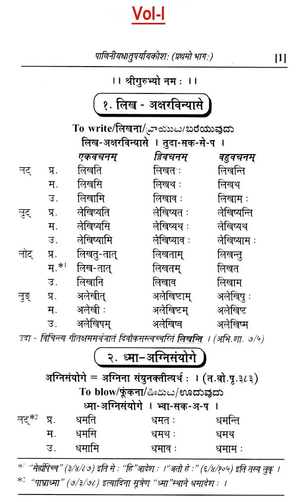 Paniniyadhatuparyayakosah (A Dictionary of Synonyms of Paninian Verbs) (Set of 2 Volumes) - Retail Maharaj