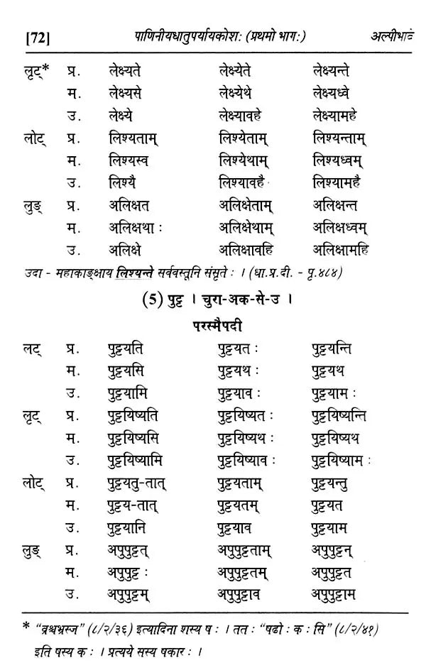 Paniniyadhatuparyayakosah (A Dictionary of Synonyms of Paninian Verbs) (Set of 2 Volumes) - Retail Maharaj