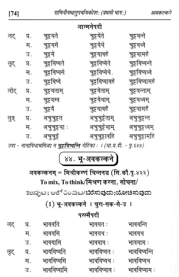 Paniniyadhatuparyayakosah (A Dictionary of Synonyms of Paninian Verbs) (Set of 2 Volumes) - Retail Maharaj