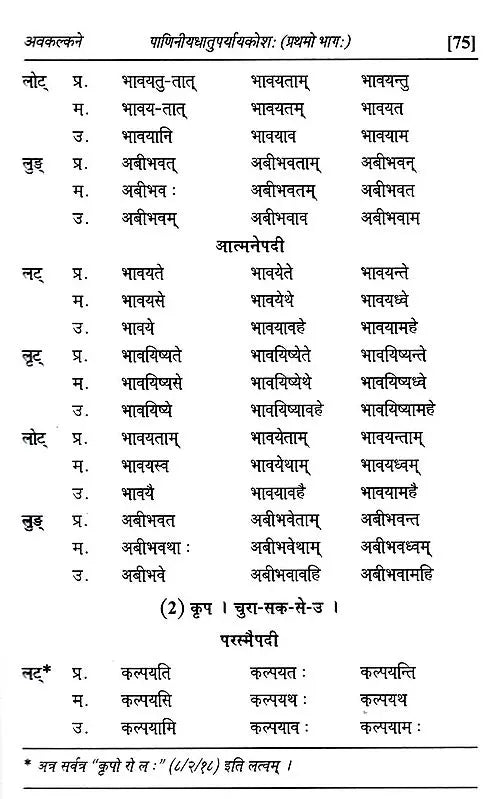 Paniniyadhatuparyayakosah (A Dictionary of Synonyms of Paninian Verbs) (Set of 2 Volumes) - Retail Maharaj