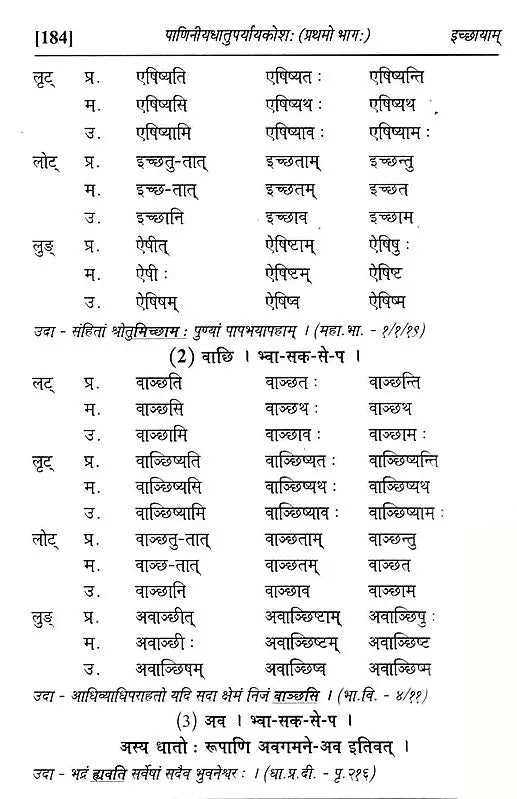 Paniniyadhatuparyayakosah (A Dictionary of Synonyms of Paninian Verbs) (Set of 2 Volumes) - Retail Maharaj