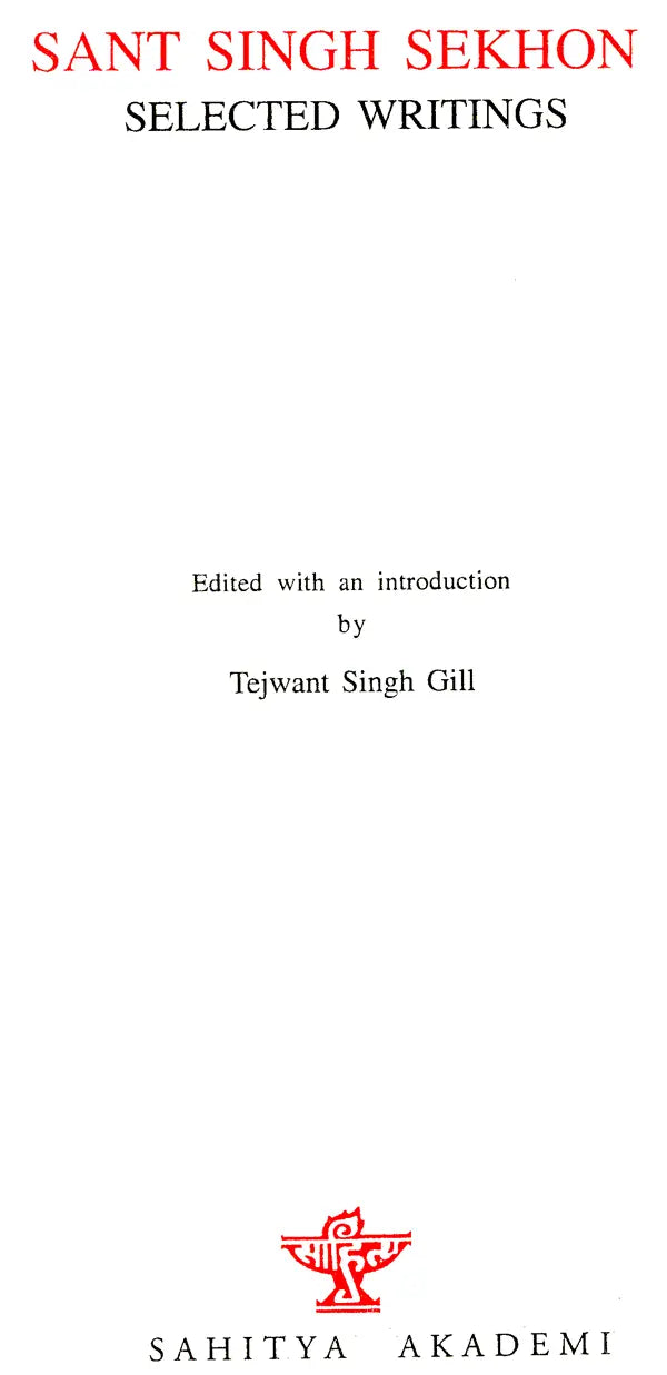 Sant Singh Sekhon: (Selected Writings) - Retail Maharaj