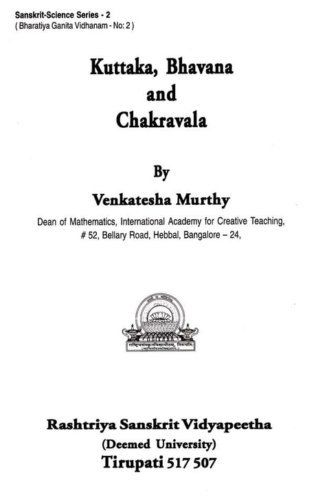 Kuttaka, Bhavana and Chakravala (Kannada Version) - Retail Maharaj