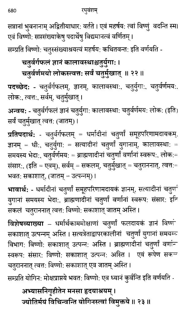 Raghuvamsam: Padaccheda Anvaya Pratipadartha Bhavartha Visesavyakhyasamullasitam (Set of 2 Volumes) - Retail Maharaj