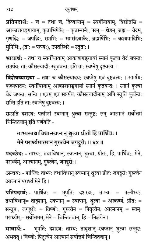 Raghuvamsam: Padaccheda Anvaya Pratipadartha Bhavartha Visesavyakhyasamullasitam (Set of 2 Volumes) - Retail Maharaj