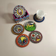 Handmade Madhubani Tea Coaster Set – Wooden Mithila Art Coasters | Indian Folk Art Table Decor - Retail Maharaj