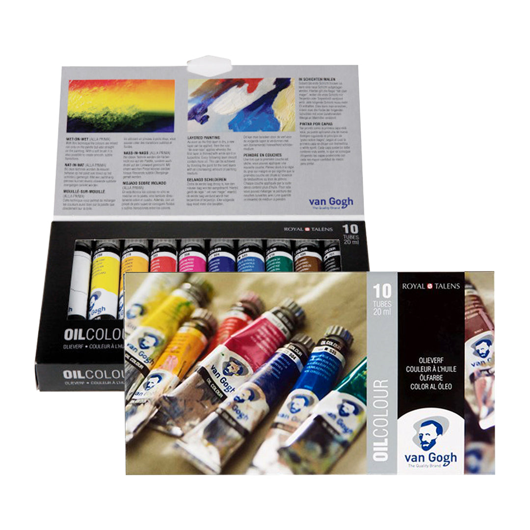 Royal Talens Van Gogh Oil Colour Paint Set of 10 Artist Tubes - Retail Maharaj