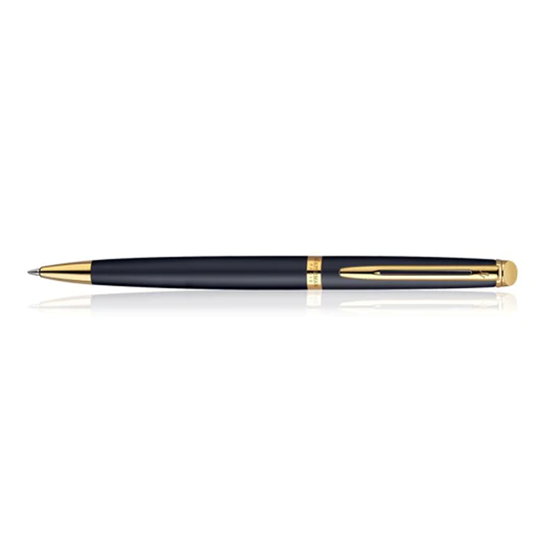 Waterman Hemisphere Matte Black Gold Trim Ball Pen - Retail Maharaj