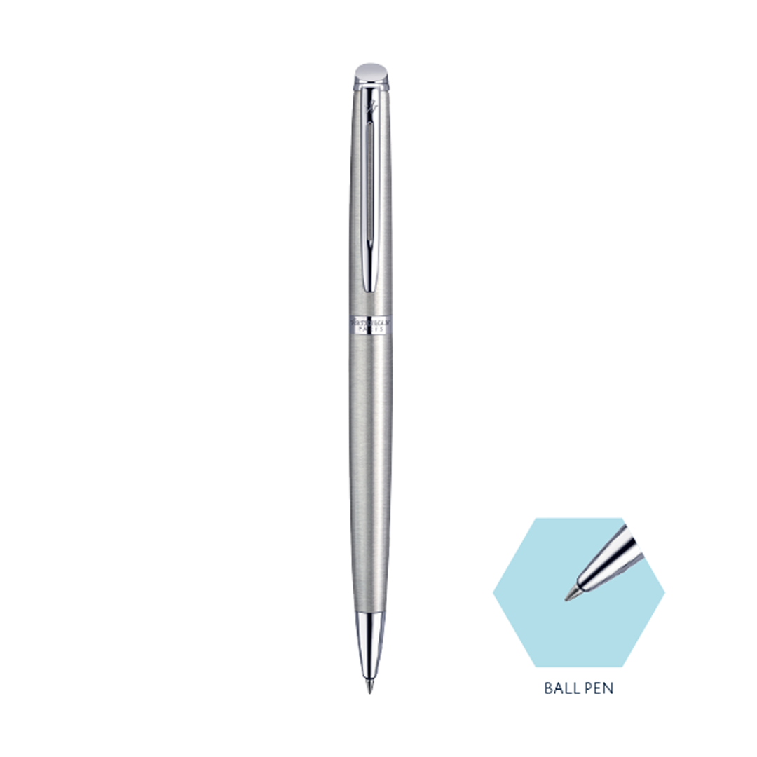Waterman Hemisphere Stainless Steel Chrome Trim Ball Pen - Retail Maharaj