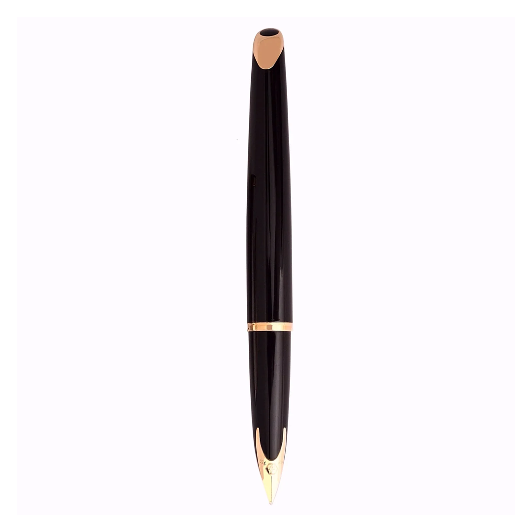 Waterman Carene Deluxe Black Gold Trim Fountain Pen - Retail Maharaj