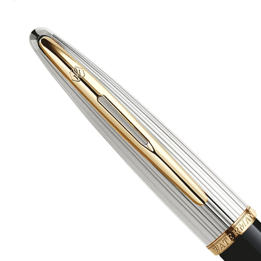 Waterman Carene Deluxe Black Gold Trim Fountain Pen - Retail Maharaj