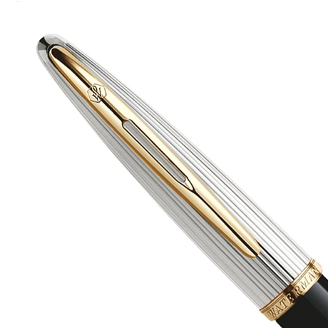 Waterman Carene Deluxe Black Gold Trim Fountain Pen - Retail Maharaj