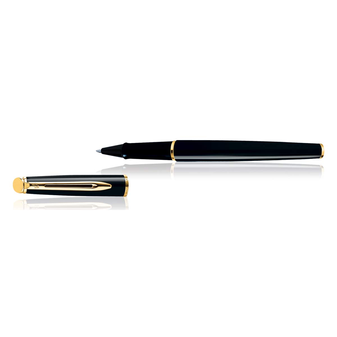 Waterman Hemisphere Mars Black Gold Trim Rollerball Pen - Retail Maharaj