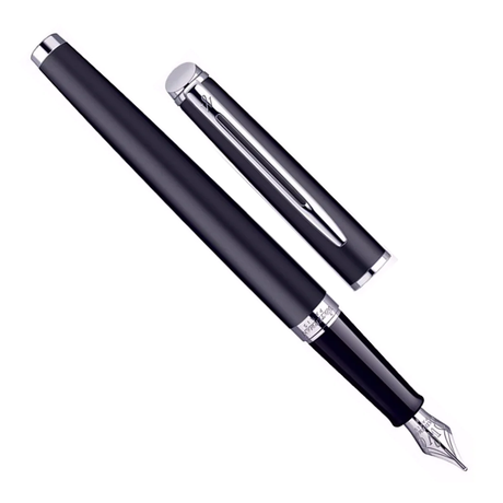Waterman Hemisphere Matte Black Chrome Trim Fountain Pen - Retail Maharaj
