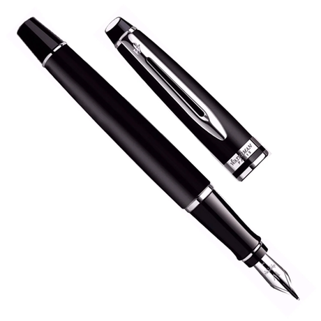 Waterman Expert Matte Black Chrome Trim Fountain Pen - Retail Maharaj