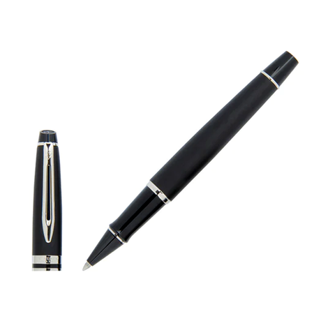 Waterman Expert Matte Black Chrome Trim Rollerball Pen - Retail Maharaj
