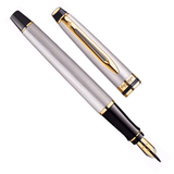 Waterman Expert Stainless Steel Gold Trim Fountain Pen - Retail Maharaj