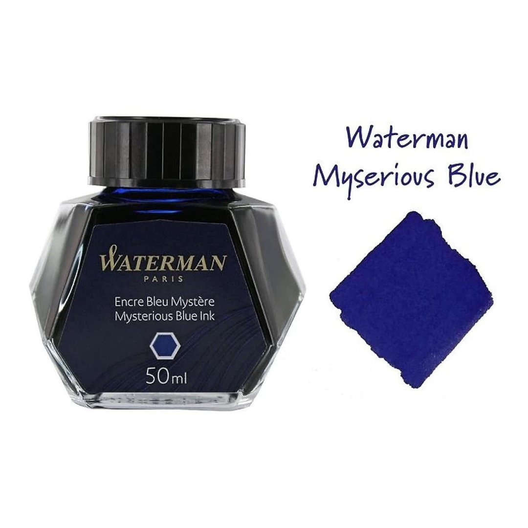 Waterman Mysterious Blue Fountain Pen Ink Glass Bottle - Retail Maharaj